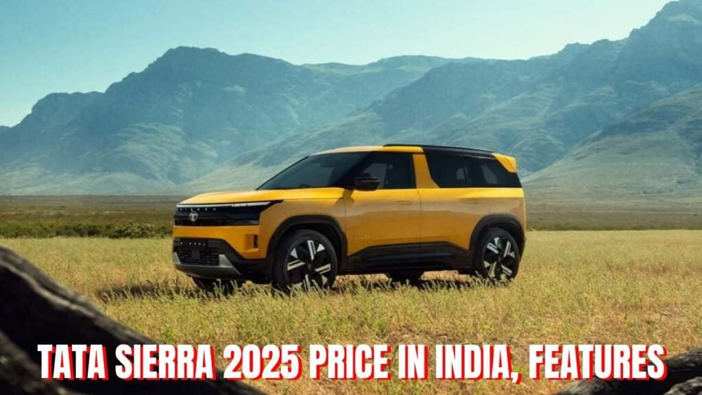 Tata Sierra 2025 Price in India, Features