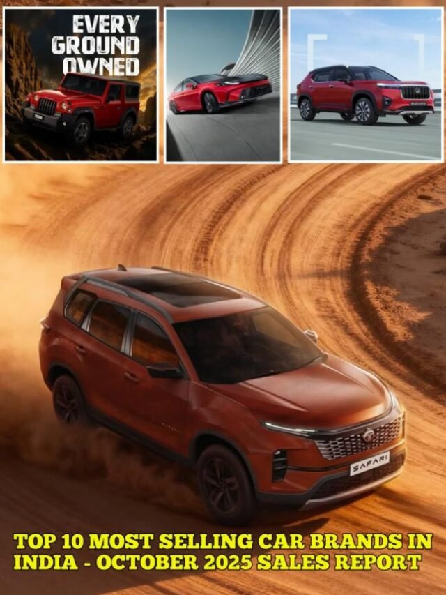 Top 10 Most Selling Car Brands in India - October 2025 Sales Report